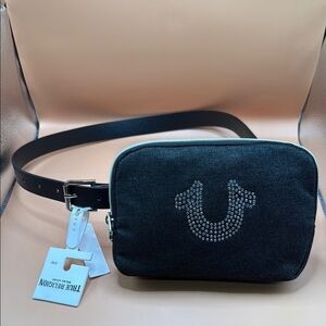 True Religion Belt Bag with Rhinestone Logo NWT Size S/M